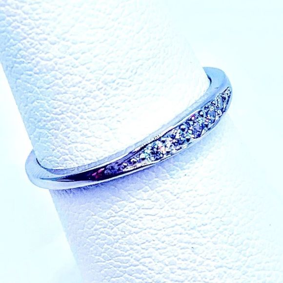 NEW! PAVE CZ S925 STERLING SILVER RHODIUM PLTD STACKING RING-SIZE 7! - Picture 8 of 14